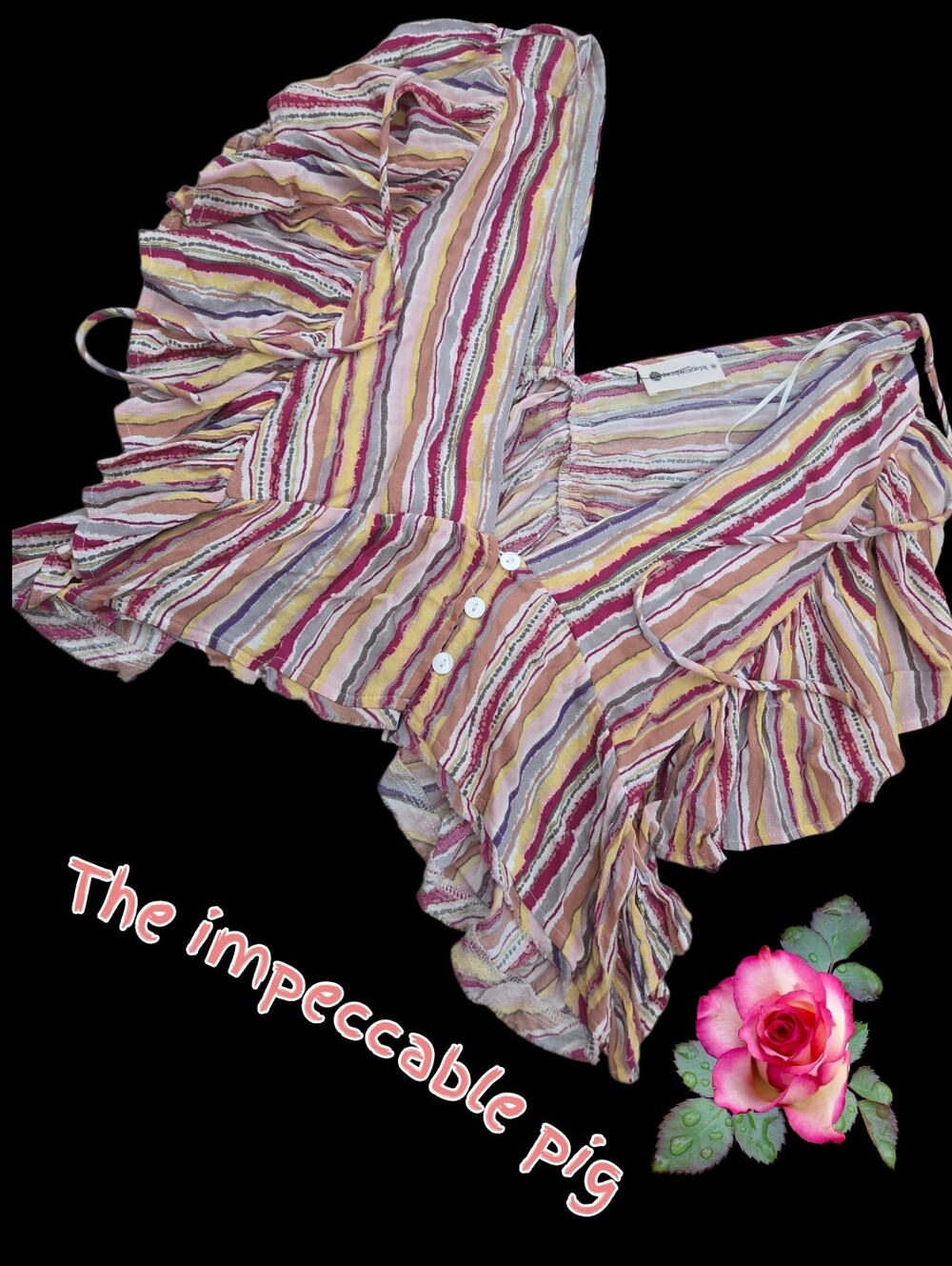*1614 The impeccible pig cropped blouse Women M used Once